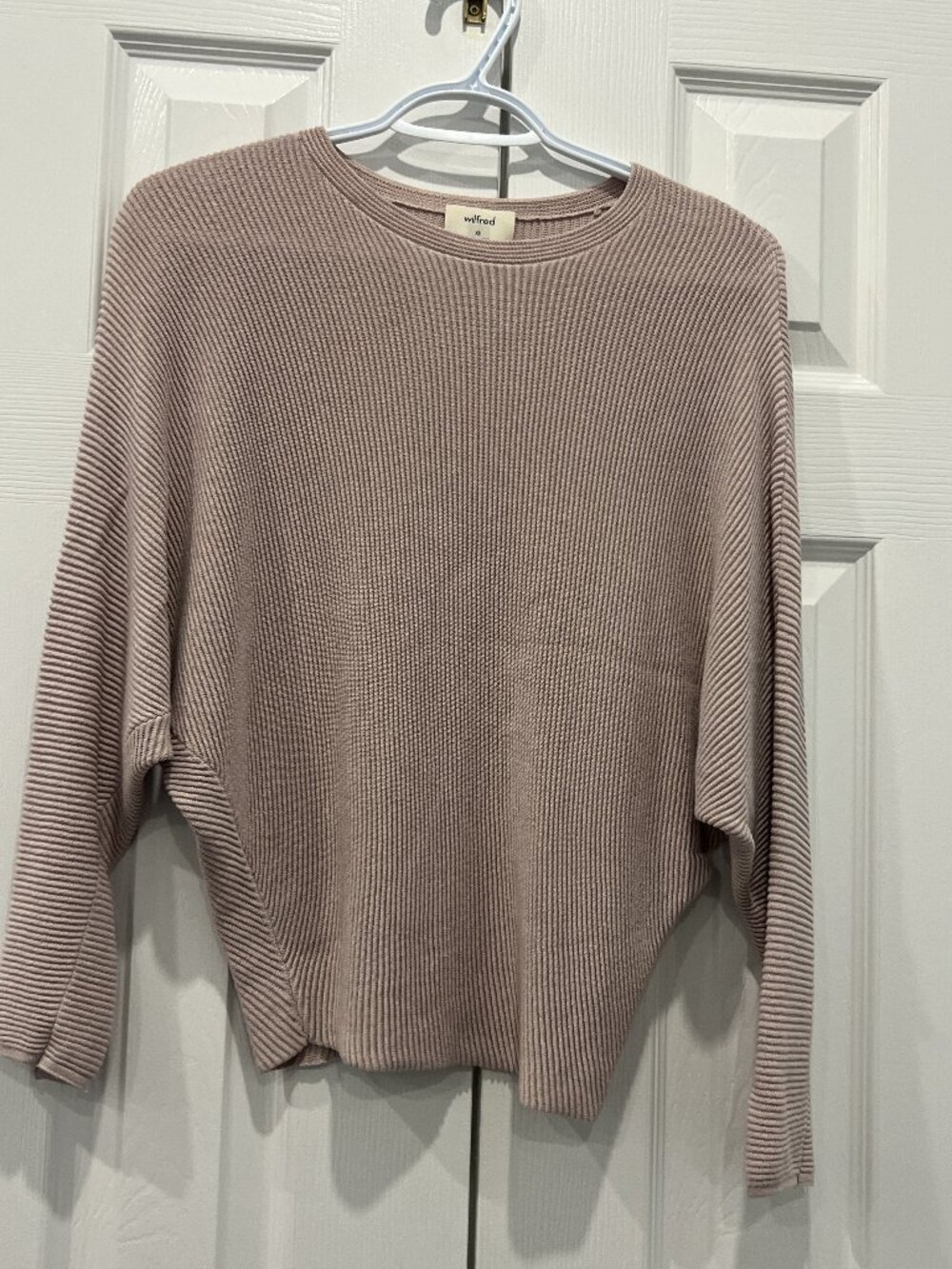 Wilfred Mauve Ribbed Dolman Sleeve Sweater